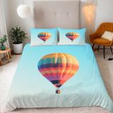 NDXRWDZR Süper King Boy Nevresim Takımı Sıcak Hava Balonu Nevresim Fermuarlı Kapamalı Yatak Örtüsü Aldults Çocuklar için Yumuşak Nefes Alabilir Mikrofiber Kılıf 260x220 cm + 2 Yastık Kılıfı 50x75 cm