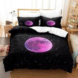 NDXRWDZR Süper King Boy Nevresim Takımı Siyah Ay Nevresim Fermuarlı Kapamalı Yatak Örtüsü Aldults Çocuklar için Yumuşak Nefes Alabilir Mikrofiber Kılıf 260x220 cm + 2 Yastık Kılıfı 50x75 cm