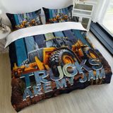 NDXRWDZR Süper King Boy Nevresim Takımı Traktör Nevresim Fermuarlı Kapamalı Yatak Örtüsü Aldults Çocuklar için Yumuşak Nefes Alabilir Mikrofiber Kılıf 260x220 cm + 2 Yastık Kılıfı 50x75 cm