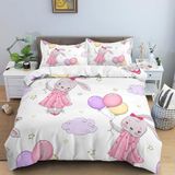 NDXRWDZR Tek Kişilik Nevresim Takımı Beyaz Tavşan Nevresim Takımı Çocuklar için Yumuşak Hipoalerjenik Mikrofiber Nevresim Kılıfı, Fermuarlı 1 Nevresim 135x200 cm + 2 Yastık Kılıfı 50x75 cm