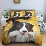 NDXRWDZR Tek Kişilik Nevresim Takımı, Bordür Collie Nevresim Takımı, Çocuklar için Yumuşak Hipoalerjenik Mikrofiber Nevresim Kılıfı, Fermuarlı 1 Nevresim 135x200 cm + 2 Yastık Kılıfı 50x75 cm