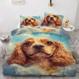 NDXRWDZR Tek Kişilik Nevresim Takımı Cocker Spaniel Çocuklar için Nevresim Yumuşak Hipoalerjenik Mikrofiber Fermuarlı Nevresim, 1 Nevresim 135 x 200 cm + 2 Yastık Kılıfı 50 x 75 cm
