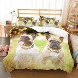 NDXRWDZR Tek Kişilik Nevresim Takımı, Çocuklar için Pug Nevresim Takımı, Yumuşak Hipoalerjenik Mikrofiber Nevresim Kılıfı, Fermuarlı 1 Nevresim 135x200 cm + 2 Yastık Kılıfı 50x75 cm