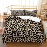 NDXRWDZR Tek Kişilik Nevresim Takımı Leopar Baskılı Nevresim Çocuklar için Yumuşak Hipoalerjenik Mikrofiber Yorgan Kılıfı, Fermuarlı 1 Nevresim 135x200 cm + 2 Yastık Kılıfı 50x75 cm
