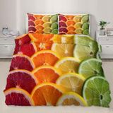 NDXRWDZR Tek Kişilik Nevresim Takımı Meyve Limon Çocuklar için Nevresim Yumuşak Hipoalerjenik Mikrofiber Fermuarlı Nevresim, 1 Nevresim 135 x 200 cm + 2 Yastık Kılıfı 50 x 75 cm