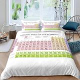 NDXRWDZR Tek Kişilik Nevresim Takımı Periyodik Eleman Tablosu Çocuklar için Nevresim Takımı, Yumuşak Hipoalerjenik Mikrofiber Fermuarlı Nevresim, 1 Nevresim 135x200 cm + 2 Yastık Kılıfı 50x75 cm