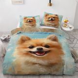 NDXRWDZR Tek Kişilik Nevresim Takımı Pomeranian Çocuk Nevresim Yumuşak Hipoalerjenik Mikrofiber Fermuarlı Nevresim, 1 Nevresim 135 x 200 cm + 2 Yastık Kılıfı 50 x 75 cm