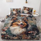 NDXRWDZR Tek Kişilik Nevresim Takımı Shetland Çocuklar için Nevresim Takımı, Yumuşak Hipoalerjenik Mikrofiber Nevresim Kılıfı, Fermuarlı 1 Nevresim 135x200 cm + 2 Yastık Kılıfı 50x75 cm