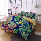 NDXRWDZR Tek Kişilik Nevresim Takımı Yeşil Monstera Nevresim Çocuklar için Yumuşak Hipoalerjenik Mikrofiber Nevresim Kılıfı, Fermuarlı 1 Nevresim 135x200 cm + 2 Yastık Kılıfı 50x75 cm