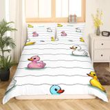 NDXRWDZR Yatak Örtüsü 105 Beyaz Ördek Yatağı Kızlar için Çocuklar için Fermuarlı Yumuşak Nefes Alabilen Mikrofiber Nordik Kılıflar 180 x 220 cm + 2 Yastık Kılıfı 50 x 8