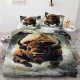 NDXRWDZR Yatak Örtüsü 105 Buffalo Yatak Çarşafı Kızlar için Çocuklar için Fermuarlı Yumuşak Nefes Alabilen Mikrofiber Nordik Kılıflar 180 x 220 cm + 2 Yastık Kılıfı 50 x 8