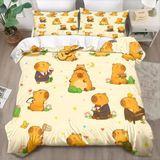 NDXRWDZR Yatak Örtüsü 105 Yatak Örtüsü Sarı Kızlar için Çocuklar için Fermuarlı Yumuşak Nefes Alabilir Mikrofiber Nordik Kılıflar 180 x 220 cm + 2 Yastık Kılıfı 50 x 80 cm