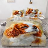 NDXRWDZR Yatak Örtüsü 135 Cavalier King Charles Spaniel Nevresim Takımı, Çocuklar için Yetişkinler için Fermuarlı Yumuşak Nefes Alabilir Mikrofiber Nordik Kılıflar 220 x 220 cm + 2 Yastık Kılıfı 50 x