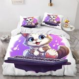 NDXRWDZR Yatak Örtüsü 135 Tavşan Beyaz Yatak Çocuk Yetişkinler için Fermuarlı Yumuşak Nefes Alabilir Mikrofiber Nordik Kılıflar 220 x 220 cm + 2 Yastık Kılıfı 50 x 80 cm