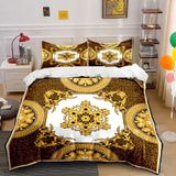 NDXRWDZR Yatak Örtüsü 135 Yatak Altın Çiçek, Çocuklar, Yetişkinler için Fermuarlı Yumuşak Nefes Alabilir Mikrofiber Nordik Kılıflar 220 x 220 cm + 2 Yastık Kılıfı 50 x 80 cm