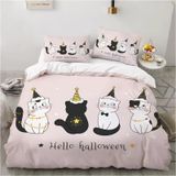 NDXRWDZR Yatak örtüsü 150 kedi pembe yatak örtüsü, çocuklar için 150 cm, yetişkinler için, fermuarlı, yumuşak nefes alabilen mikrofiber, kuvvetli kılıf, 240 x 220 cm + 2 yastık kılıfı 50 x 80 cm