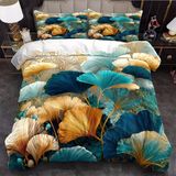NDXRWDZR Yatak örtüsü 150 yapraklı, Ginkgo yeşil yatak örtüsü, 150 cm, çocuklar için, yetişkinler için, yumuşak fermuarlı, nefes alabilen mikrofiber, nordik kılıflar, 240 x 220 cm + 2 yastık kılıfı 50