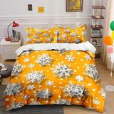 NDXRWDZR Yatak örtüsü 90 çocuk kar tanesi turuncu yorgan, kızlar için 90 yaşlı yatak, fermuar, yumuşak nefes alabilen mikrofiber, nordik kılıf, 150 x 220 cm + 2 yastık kılıfı 50 x 80 cm