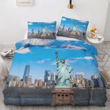 NDXRWDZR Yatak örtüsü 90 çocuk Özgürlük Heykeli Yorgan Kızlar için 90 Yatak, Fermuarlı Yumuşak Nefes Alabilir Mikrofiber Nordik Kılıf 150 x 220 cm + 2 Yastık Kılıfı 50 x 80 cm