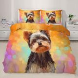 NDXRWDZR Yatak örtüsü 90 çocuk terrier de Yorkshire yorgan kızlar için 90 yaşlı yatak yastık kılıfı, yumuşak fermuarlı, nefes alabilen mikrofiber, kuvvetli kılıf, 150 x 220 cm + 2 yastık kılıfı 50 x