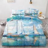 NDXRWDZR Yatak Örtüsü Yatak 105 Yelkenli Tekne Yatak Çarşafı, Kızlar için Çocuklar İçin Fermuarlı Yumuşak Nefes Alabilir Mikrofiber Nordik Kılıflar 180 x 220 cm + 2 Yastık Kılıfı