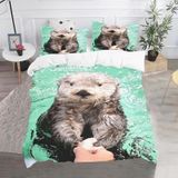 NDXRWDZR Yatak Örtüsü Yatak 135 Nutria Yetişkin Çocuklar için Fermuarlı Yumuşak Nefes Alabilir Mikrofiber Nordik Kılıflar 220 x 220 cm + 2 Yastık Kılıfı 50 x 80 cm