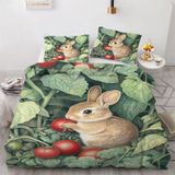 NDXRWDZR Yatak Örtüsü Yatak 135 Yeşil Tavşan Yatak Çarşafı Çocuklar Yetişkinler için Fermuarlı Yumuşak Nefes Alabilir Mikrofiber Nordik Kılıflar 220 x 220 cm + 2 Yastık Kılıfı