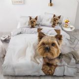 NDXRWDZR Yorkshire Terrier nevresim takımı, 220 x 240 cm, fermuarlı, kilitli, yetişkinler ve çocuklar için, yumuşak, nefes alan mikrofiber nevresim + 2 yastık kılıfı 80 x 80 cm
