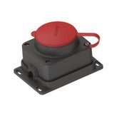 Ne-Ad 4x25 380V IP62 3x25A Kauçuk Kapaklı Sıva Üstü Trifaze Duvar Prizi