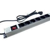 NE-AD 6’lı Alüminyum Gövdeli Grup Priz – Anahtarlı, 1.5 Metre Kablo, 4000W Güç, 250V Voltaj, Gümüş/Siyah Renk – Ev, Ofis, Atölye Kullanımına Uygun 7033