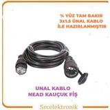 NE-AD Tekli Fiş Uzatma Seyyar Kablo (12 ile 40 Metre Arası) ( 3x1.5 Tam Bakır) Ttr Kablo HO5VV-F