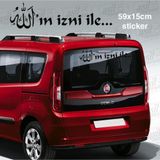 Ne Verelim Size Allah'In Izni Ile... Yazılı Oto Özel Sticker Siyah 59*15 Cm