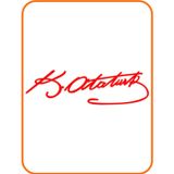 Ne Verelim Size Atatürk Imza Oto Özel Sticker Kırmızı 20*7 Cm