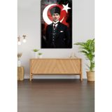 Ne Verelim Size Atatürk Portresi Ve Türk Bayrağı Cam Tablo Ev Ofis Okul Duvar Dekoru, Hediyelik Büyük Tablo