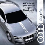 Ne Verelim Size Audi İçin Özel Uyumlu Aksesuar Oto Kaput Şerit Özel Sticker Beyaz 60*12 Cm