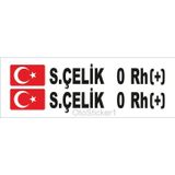 Ne Verelim Size Bayraklı Ad Soyad Kan Grubu Oto Özel Sticker 16*2 Cm