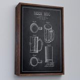 Ne Verelim Size Çerçeveli 1951 Tarihli Bira Bardağı Patent Çizimi Dekoratif Kanvas Duvar Tablosu-5213