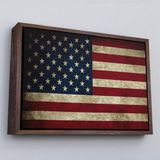 Ne Verelim Size Çerçeveli Amerika Birleşik Devletleri Bayrağı Rustik Kanvas Tablo-5412