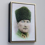 Ne Verelim Size Çerçeveli Atatürk Portre Tablosu Mustafa Kemal Atatürk Dikdörtgen Dekoratif Kanvas Tablo-56