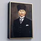 Ne Verelim Size Çerçeveli Atatürk Portre Tablosu Mustafa Kemal Atatürk Dikdörtgen Dekoratif Kanvas Tablo-65