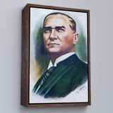 Ne Verelim Size Çerçeveli Atatürk Portre Tablosu Mustafa Kemal Atatürk Dikdörtgen Dekoratif Kanvas Tablo-68