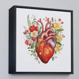 Ne Verelim Size Çerçeveli Çiçeklerle Çevrili Kalp Tablosu - Doktor Hediyesi-8326
