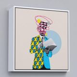 Ne Verelim Size Çerçeveli Çizgi Roman Kahramanı Kahvesini Yudumluyor Pop Art Kanvas Tablo-5800