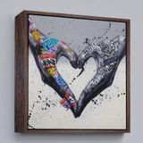 Ne Verelim Size Çerçeveli Graffiti Kalp Burcu Eller, Banksy Posteri, Kanvas Tablo, Pop Art-5343