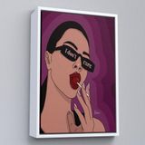 Ne Verelim Size Çerçeveli I Don'T Care - Umrumda Değil Yazan Pop Art Kadın Tablo-7681