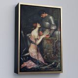Ne Verelim Size Çerçeveli John William Waterhouse'Un Lamia Ve Şövalyesi Orenco Kanaviçe Tablosu-6263