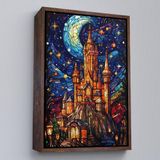 Ne Verelim Size Çerçeveli Modern Peri Masalı Kanaviçe Vitray Kale Tablosu-7983