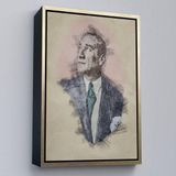 Ne Verelim Size Çerçeveli Mustafa Kemal Atatürk'Ün Kalem Eskizi Portre Çizimi Dekoratif Kanvas Tablo-80