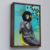 Ne Verelim Size Çerçeveli Plak Kafalı Adam Pop Art Tablosu-7877
