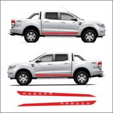 Ne Verelim Size Ford Ranger İçin Özel Uyumlu Aksesuar Yan Şerit Özel Sticker Kırmızı Model 6